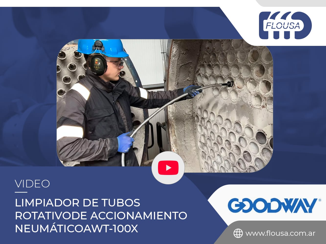 Goodway LIMPIEZA DE TUBOS DE ¼” Y MAYORES Modelo AWT-100 X