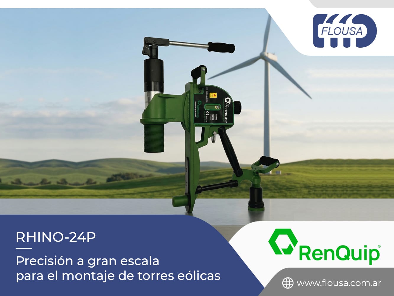 Precisión a gran escala para el montaje de torres eólicas